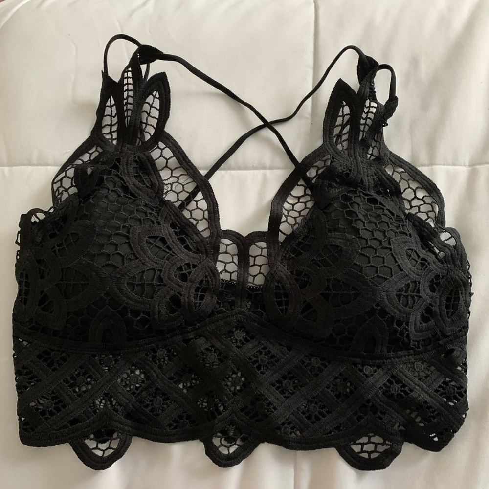 Black racer back bralette